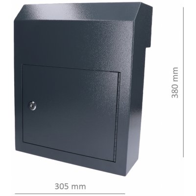 Poštovní schránka (380x305x150mm), tloušťka 1.5mm), Max. formát listu: A4, barva: RAL 7016 Antracit – Zbozi.Blesk.cz