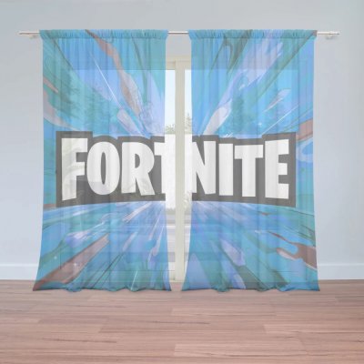 Sablio Záclony FORTNITE modrá: 2ks 150x250cm – Hledejceny.cz