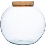 ecoglassworks Skleněná váza boule s korkovým špuntem, průměr 28 cm – Hledejceny.cz