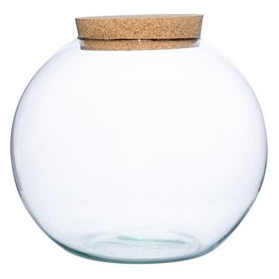 ecoglassworks Skleněná váza boule s korkovým špuntem, průměr 28 cm – Hledejceny.cz