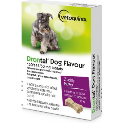 Drontal Dog Flavour 150/144/50mg pro psy 2 tablety – Hledejceny.cz