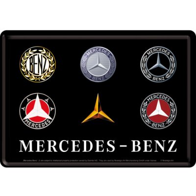 Postershop Plechová pohlednice - Mercedes-Benz (Logo Evolution) – Hledejceny.cz