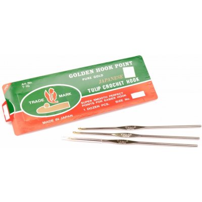 Prima-obchod Pletací háček TULIP zlatá špička, barva 5 vel.1,1 mm – Sleviste.cz