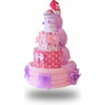 Plenkovky Čtyřpatrový plenkový dort pro dívky růžový – Zboží Mobilmania