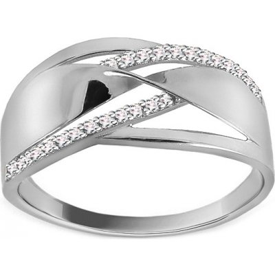 iZlato Forever Elegantní prsten z bílého zlata se zirkony IZ16503A