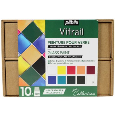 Pébéo Sada nevypalovacích barev na sklo Vitrail 10 x 45 ml – Sleviste.cz