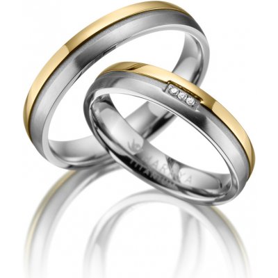 Marrya D TI 13 Titanový snubní prsten – Zboží Mobilmania