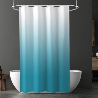 Sprchový závěs URAQT s 12 háčky, polyester 120x200 cm, Upgrade, modrý | Polyesterový voděodolný, – Hledejceny.cz