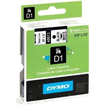 Dymo 40913 černý tisk/bílý podklad, 7m, 9mm