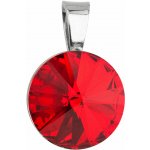 Swarovski Elements Stříbrný náhrdelník červený kulatý 34112.3 Light Siam – Hledejceny.cz