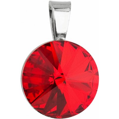 Swarovski Elements Stříbrný náhrdelník červený kulatý 34112.3 Light Siam – Hledejceny.cz