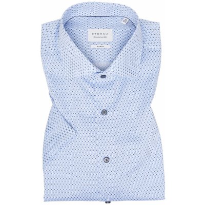 Eterna slim fit košile "Print" s krátkým rukávem 4163_12G170 modrá