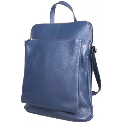 Džínově modrý kožený batoh/crossbody kabelka no. 21 o obsahu cca. 7 l – Zboží Mobilmania