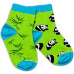 Baby Nellys Bavlněné veselé ponožky Panda zelené – Zboží Dáma