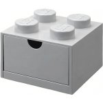 LEGO® stolní box 4 se zásuvkou 15,8 x 15,8 x 11,3 cm šedá – Zboží Dáma