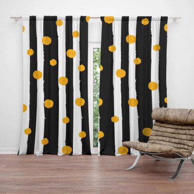 Sablio Závěs Pruhy a puntíky: 2ks 140x250cm – Hledejceny.cz