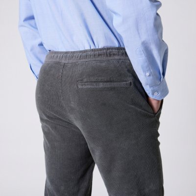 Blancheporte Ležérní kalhoty z jemně žebrovaného manšestru šedozelená