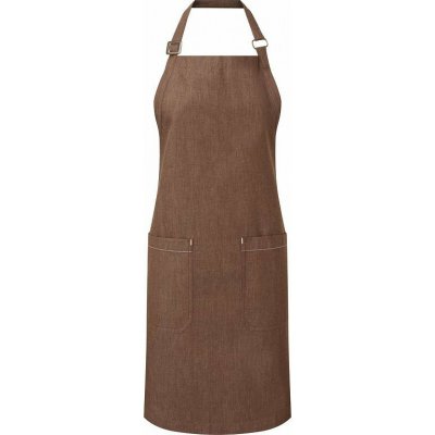 Premier Workwear Fairtrade organická keprová ástěra s laclem a dvěmi kapsami Hnědá PW113 – Hledejceny.cz