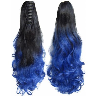 Girlshow Culík, cop na skřipci - vlnitý 55 cm OMBRE - odstín Black T Blue – Hledejceny.cz