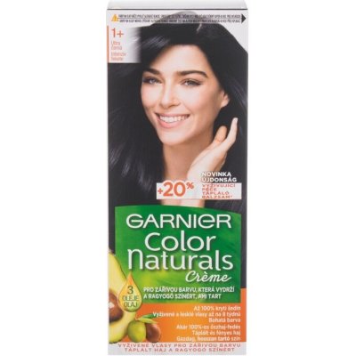 Garnier Color Naturals Créme permanentní zářivá barva na vlasy 1+ Ultra Black 40 ml