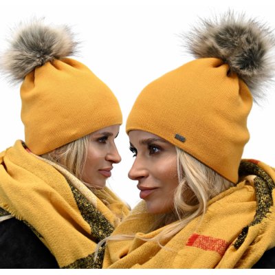 Fashionweek dámská zimní čepice s bambulí ZIZI15/A13 Hořčičný – Hledejceny.cz
