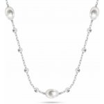 Brilio Silver Půvabný stříbrný náhrdelník s pravými perlami NCL215W – Zboží Mobilmania