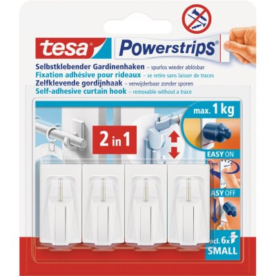 tesa Háčky na záclony Powerstrips, bílá, 4 ks – Zbozi.Blesk.cz