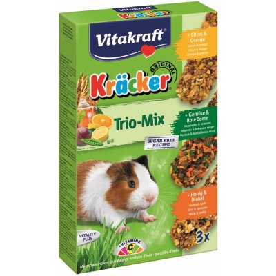 Vitakraft Kräcker TrioMix morče citrus & zelenina & med 3 x 56 g – Sleviste.cz