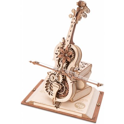 ROKR Drevené mechanické 3D puzzle Čarovné violončelo 199 ks – Zboží Mobilmania
