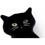 Sleep-well polštář plyšák kočka mikrospandex černá zelené oči 30cm – Sleviste.cz