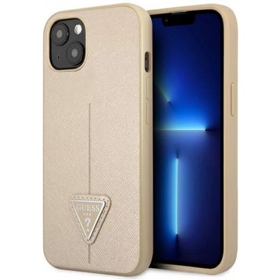 Pouzdro Guess iPhone 13 beige hardcase SaffianoTriangle Logo – Hledejceny.cz