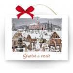 Nekupto Dřevěná cedule Zasněžená ves Josef Lada 3 – Zboží Dáma