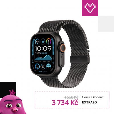 Apple Watch 49mm milánský tah z černého titanu - S (MXKF3ZM/A) – Sleviste.cz