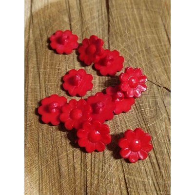 Knoflík květ červený – Zboží Dáma