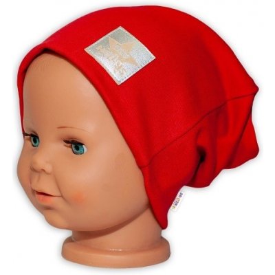 Baby Nellys Dětská funkční čepice s dvojitým lemem červená – Zboží Mobilmania