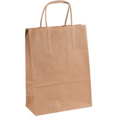 Papírová taška 180x80x240 mm hnědá / 25 kusů / kroucené ucho – Hledejceny.cz