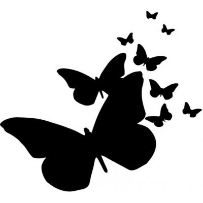 Samolepka (na auto, notebook) motýlci - černá (2)