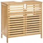 5five Simply Smart Skříňka pod umývadlo, bambusová skříňka s lamelovými dvířky v přírodní barvě dřeva – Zbozi.Blesk.cz