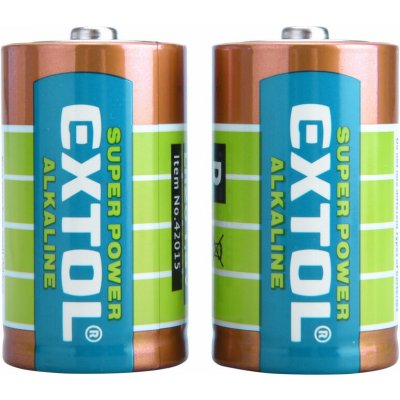 Baterie alkalické 2ks, 1,5V D (LR20) EXTOL ENERGY 42015