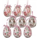 Clayre & Eef 9ks dekorace bílé závěsné vajíčko s květy Spring Egg - Ø 5*8 cm – Hledejceny.cz