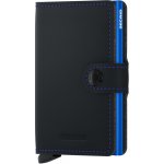 Secrid Kožené pouzdro na karty Miniwallet Matte Black & Blue černé s modrým prošíváním – Zboží Mobilmania