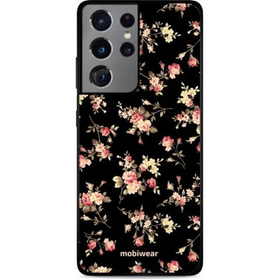 Pouzdro Mobiwear Glossy Samsung Galaxy S21 Ultra - G039G - Květy na černé