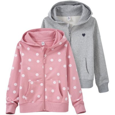 Yigga dvě dívčí mikiny růžová šedá – Sleviste.cz