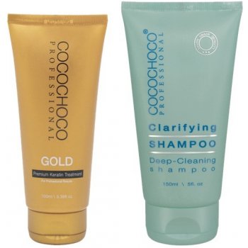 Cocochoco Gold Brazilský keratin 100 ml + 150 ml čistící šampon dárková sada