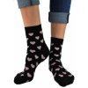 Noviti SB 026 W 03 fialové srdce dámské ponožky černé