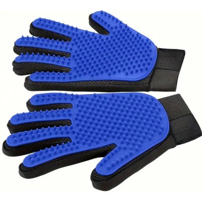 True Touch vyčesávací rukavice na srst pro psy a kočky 1 ks modrá / černá, varianta pro leváky – Hledejceny.cz