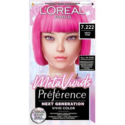 L'Oréal Paris Préférence Meta Vivids semipermanentní barva na vlasy 7.222 Meta Pink 75 ml