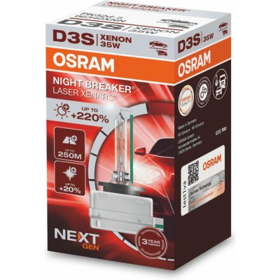 Osram xenonová výbojka D3S 12/24V XENARC NIGHT BREAKER LASER +220% 1ks – Zbozi.Blesk.cz