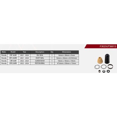 SHOWA sada na opravu centrálního (zadního) tlumiče HONDA CRF 450 R 21-24, CRF 450 RX 21-24, CRF 250 R 22-24, CRF 250 RX 22-24 (SERVICE KIT) | Zboží Auto