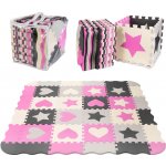 INKA Hrací podložka z puzzle 36 dílků šedo růžová – Zboží Dáma